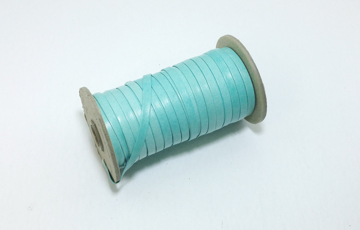 1/4" wide Kid Leather Lacing in Mint (5 yds) 0250BKA Turquoise; aqua; aquamarine Double-folded