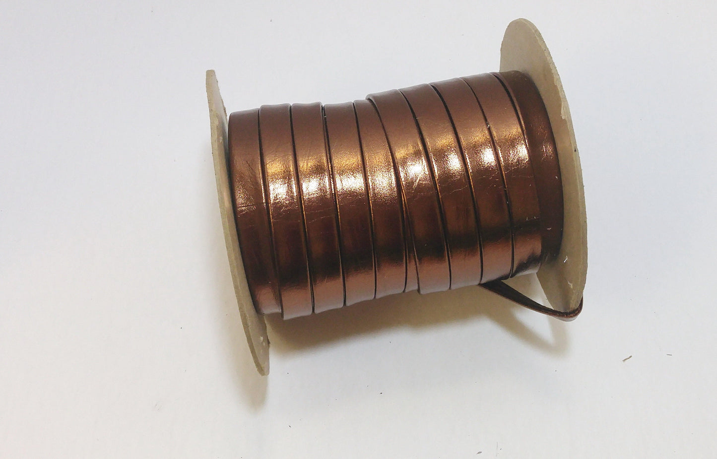 1/2" Double-folded Reinforced in Bronze Metallic Cowhide Leather (2 yds) 3702XDD - leather straps; leather crafts; leather strip;