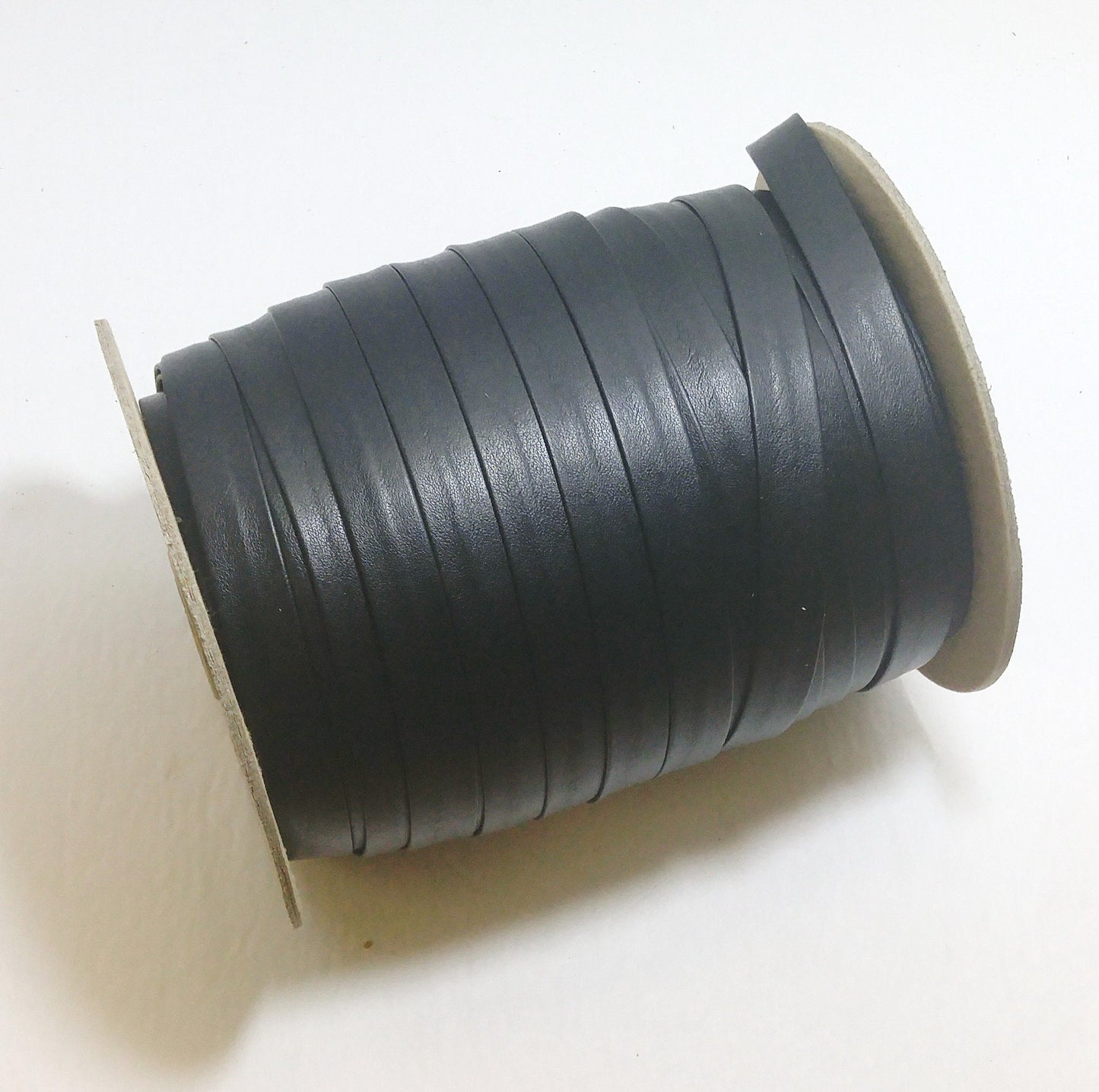 5/8" Double Folded, Vegan Leather Strap in Black CTD Nappa (3 YDS) 0625BUCTD - straps; faux suede; handbag; sewing; crafting