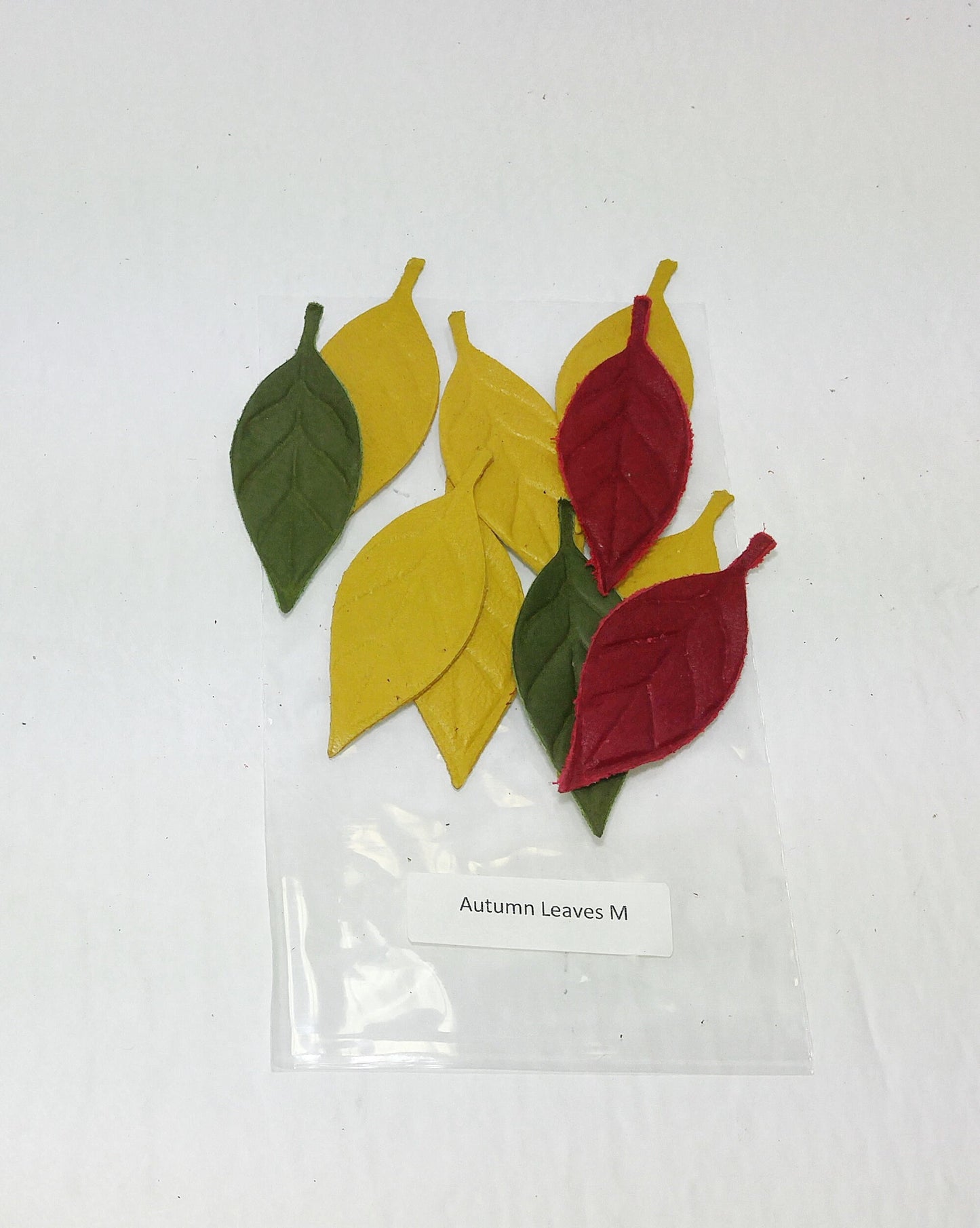 More Choice Available Leather Die Cut Leaf Shapes with Veins in Various Colors (12 pieces) Lots K-R Autumn Leaves, Fall Foliage, Leaf Lot