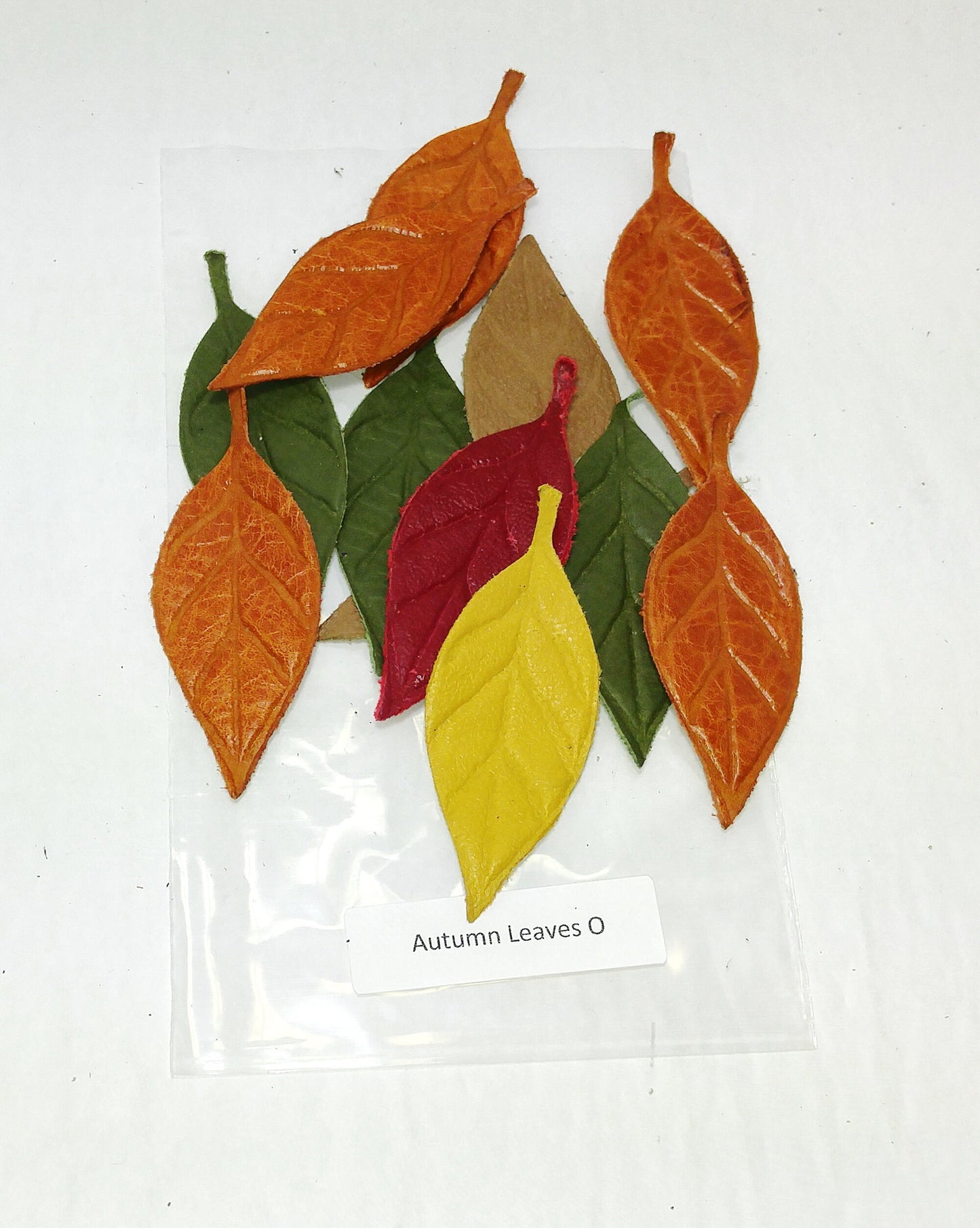 More Choice Available Leather Die Cut Leaf Shapes with Veins in Various Colors (12 pieces) Lots K-R Autumn Leaves, Fall Foliage, Leaf Lot