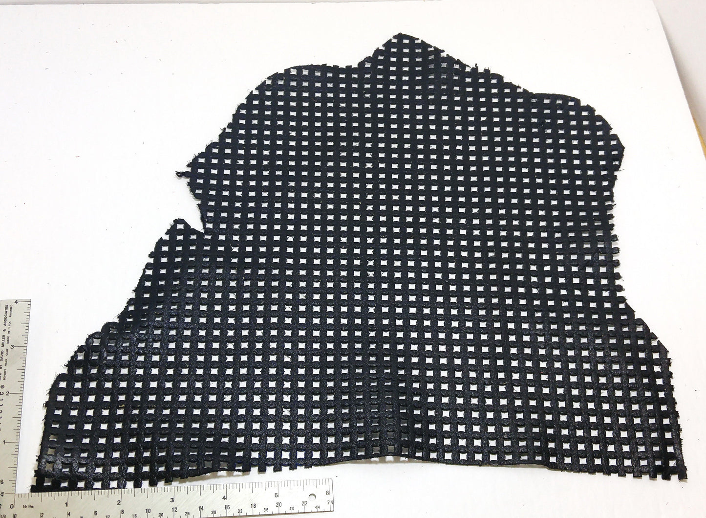 Perforated Cowhide Genuine Leather Piece 4P13 - black - leather scraps; eco friendly; scrapbooking; crafting 24092018-11 - 111 sq"