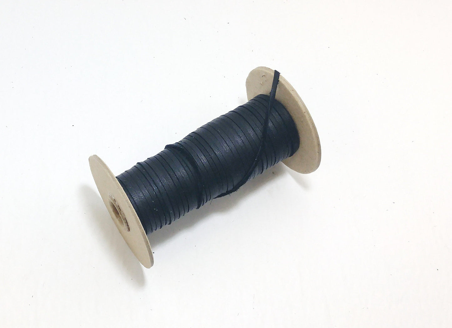 1/8" Flat Black Lamb Touch Cowhide Leather Lacing (10 yds) 0125NDB - jewelry; dream catchers; tassels; DIY; fringe