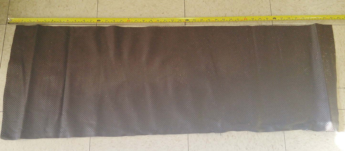 LARGE Perforated Cowhide Genuine Leather Piece 3P1 - Brown 2 - leather scraps; eco friendly; scrapbooking; crafting; leather working