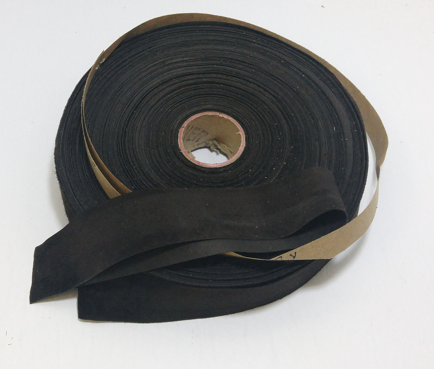 1-1/2" Flat, Pig Suede Binding in Dark Brown (2 yds) 1500NP5 trim tape; edge binding; leather tape