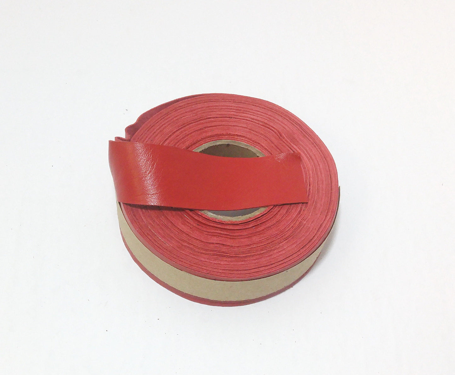 1" Flat, Lamb Leather Binding in FIRE RED Lambskin (5YDS 4") 1000NLA - trim, edge binding, leather tape *card*