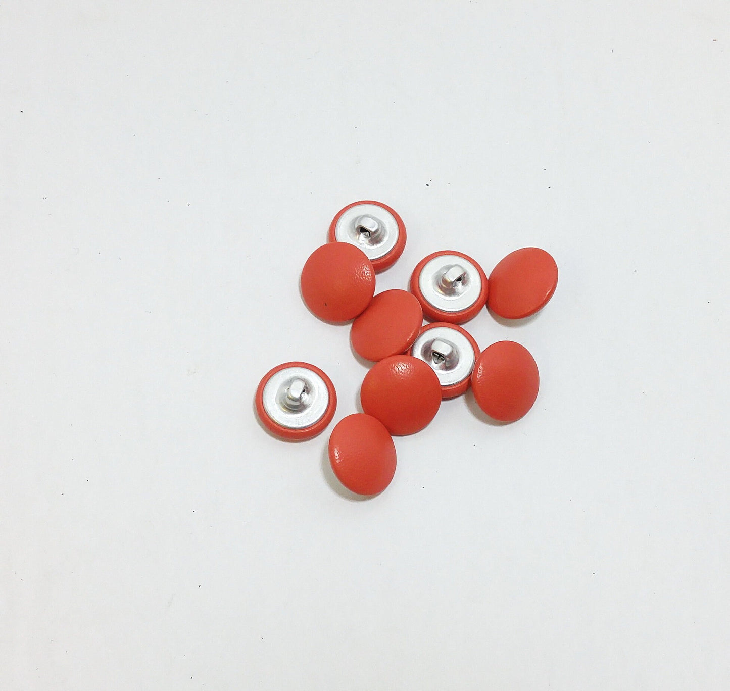 24 Line, Lambskin Leather Covered Buttons in Coral Pink Lamb (12 PC.) 5/8" 16 mm