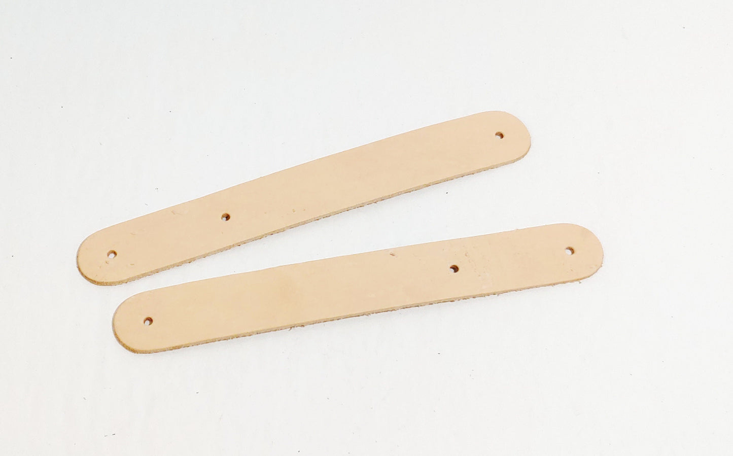 Real Natural Veg Tan Leather Key Fob Tabs 6-1/2" x 3/4" (2 pcs) MDKEY tabs; crafting; sewing; leatherworking; accessories; key chain