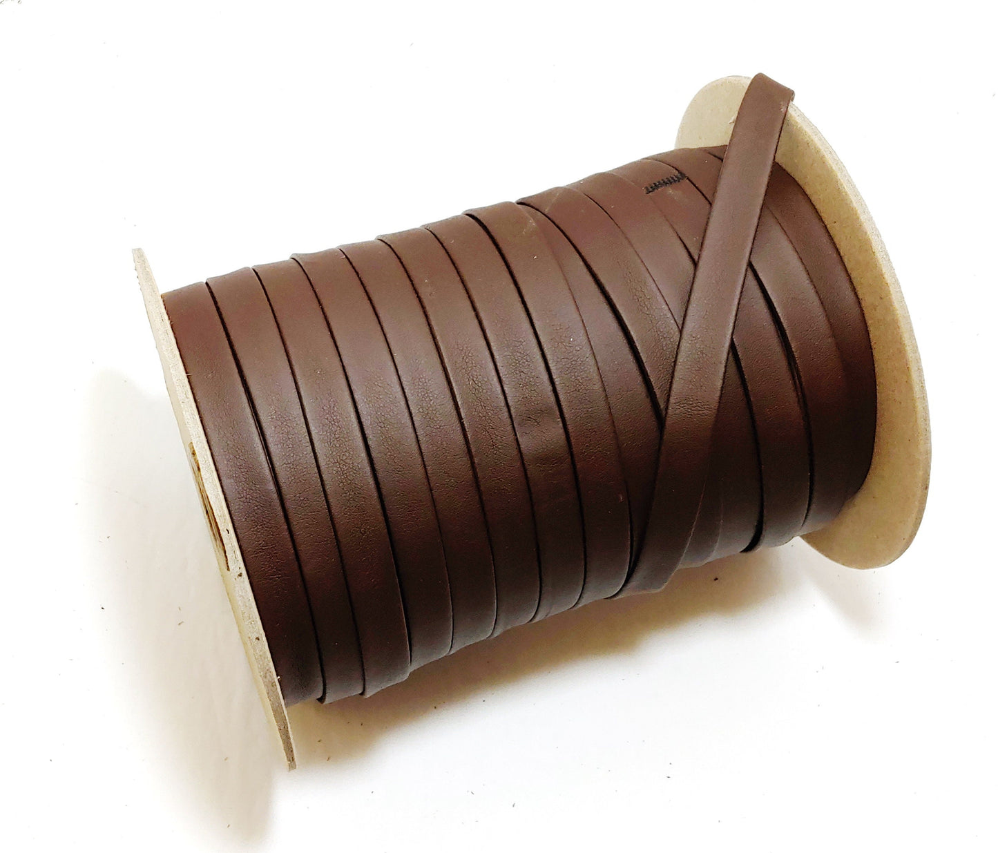 1/4" Brown Polyurethane Faux Leather Strip (10 YDS) Vegan; Lamb Touch softness and finish; soft and supple; 0250BULT