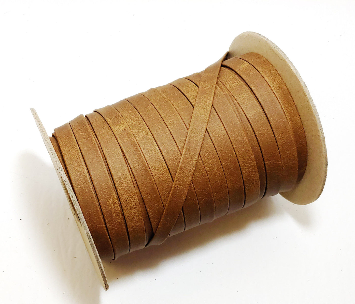 1" Light Brown Polyurethane Faux Leather Strip (3 YDS) Vegan; straps 1000BUNW
