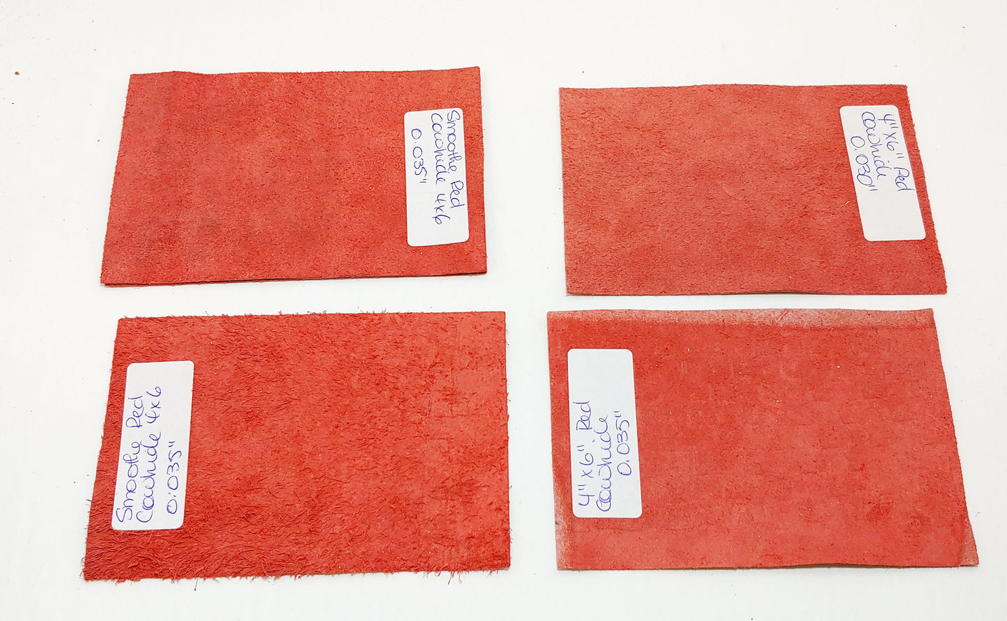 Leather Die Cut Rectangles 4" x 6" in Genuine Cowhide Leather - red; blue; black; tan; pearl