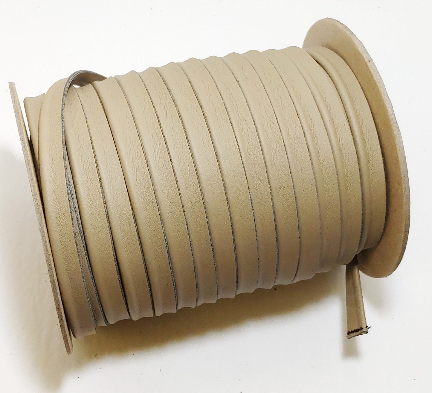 1/2" Cord Piping in Light Taupe Polyurethane Faux Leather 3277XULT (5 YDS) Vegan Friendly; Lamb Touch softness and finish; soft and supple