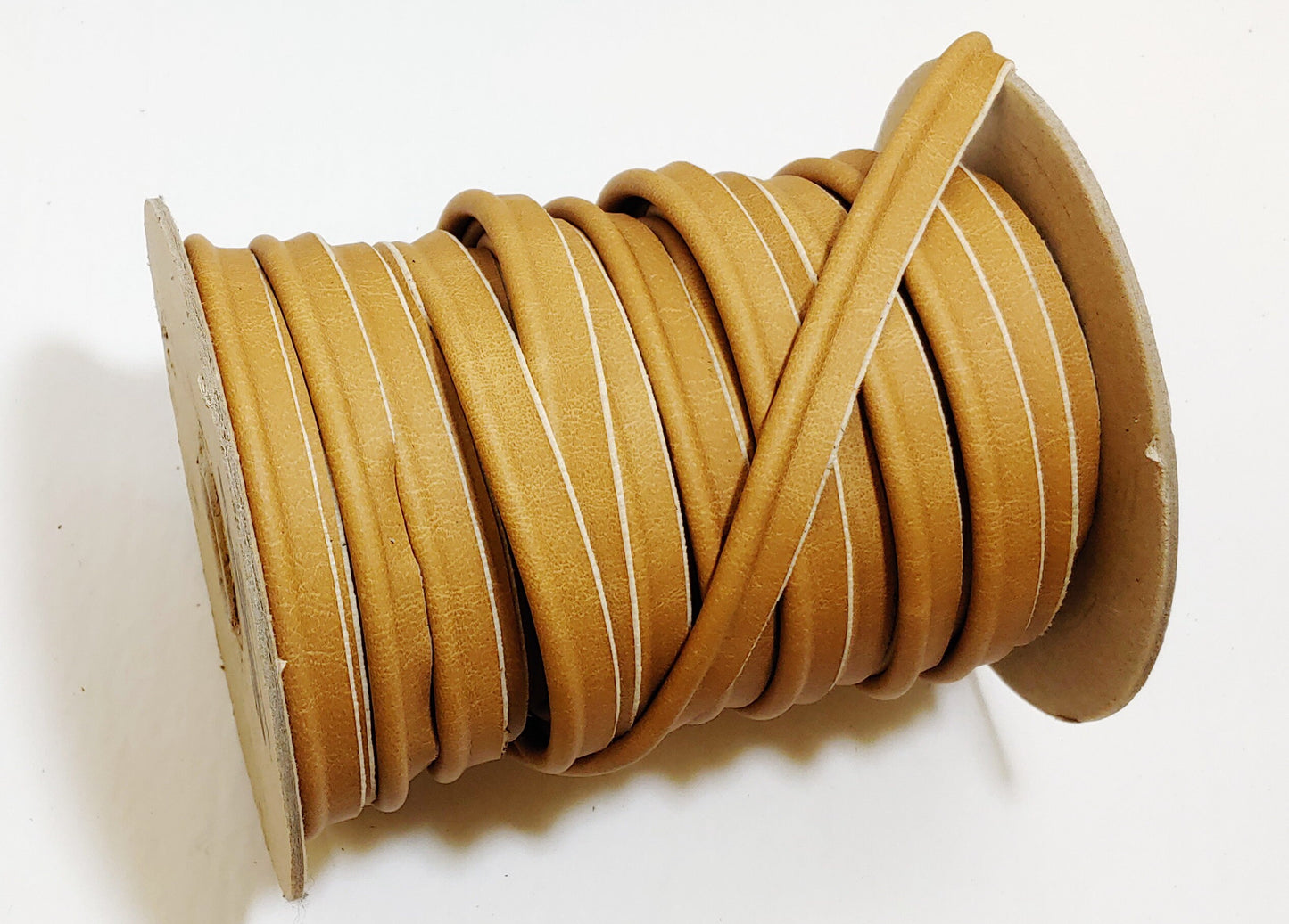 5/8" Polyurethane Faux Leather Upholstery Piping Thick Welting Furniture Handbags Vegan; Tan 3118XUNW (5 Yards)