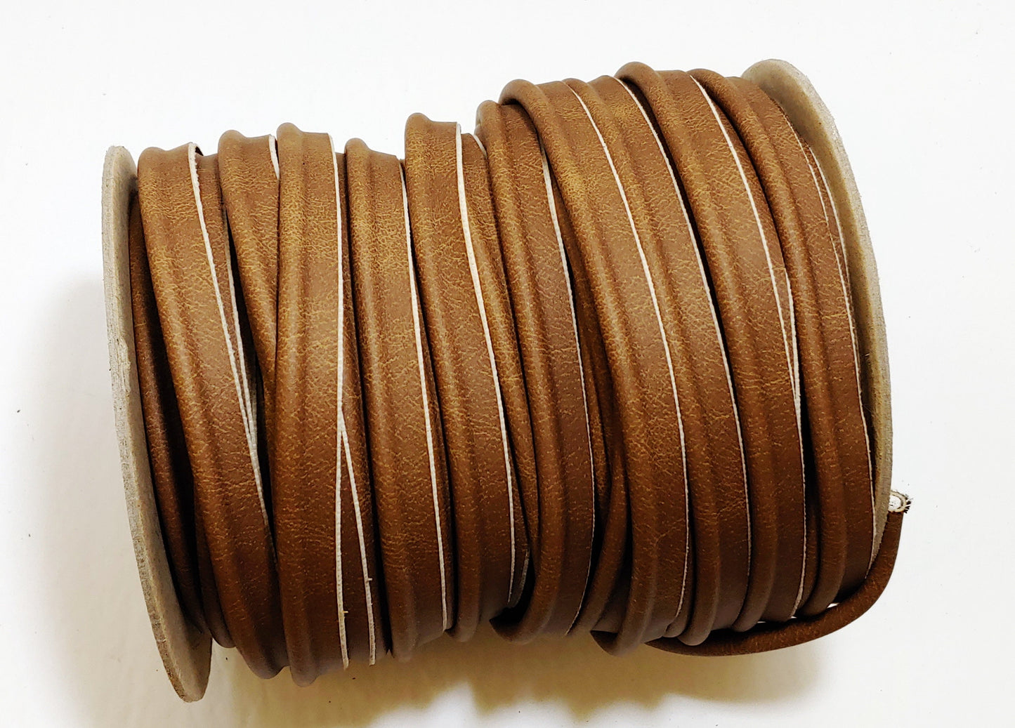 5/8" Polyurethane Faux Leather Upholstery Piping Thick Welting Furniture Handbags Vegan; Light Brown 3118XUNW (5 Yards)