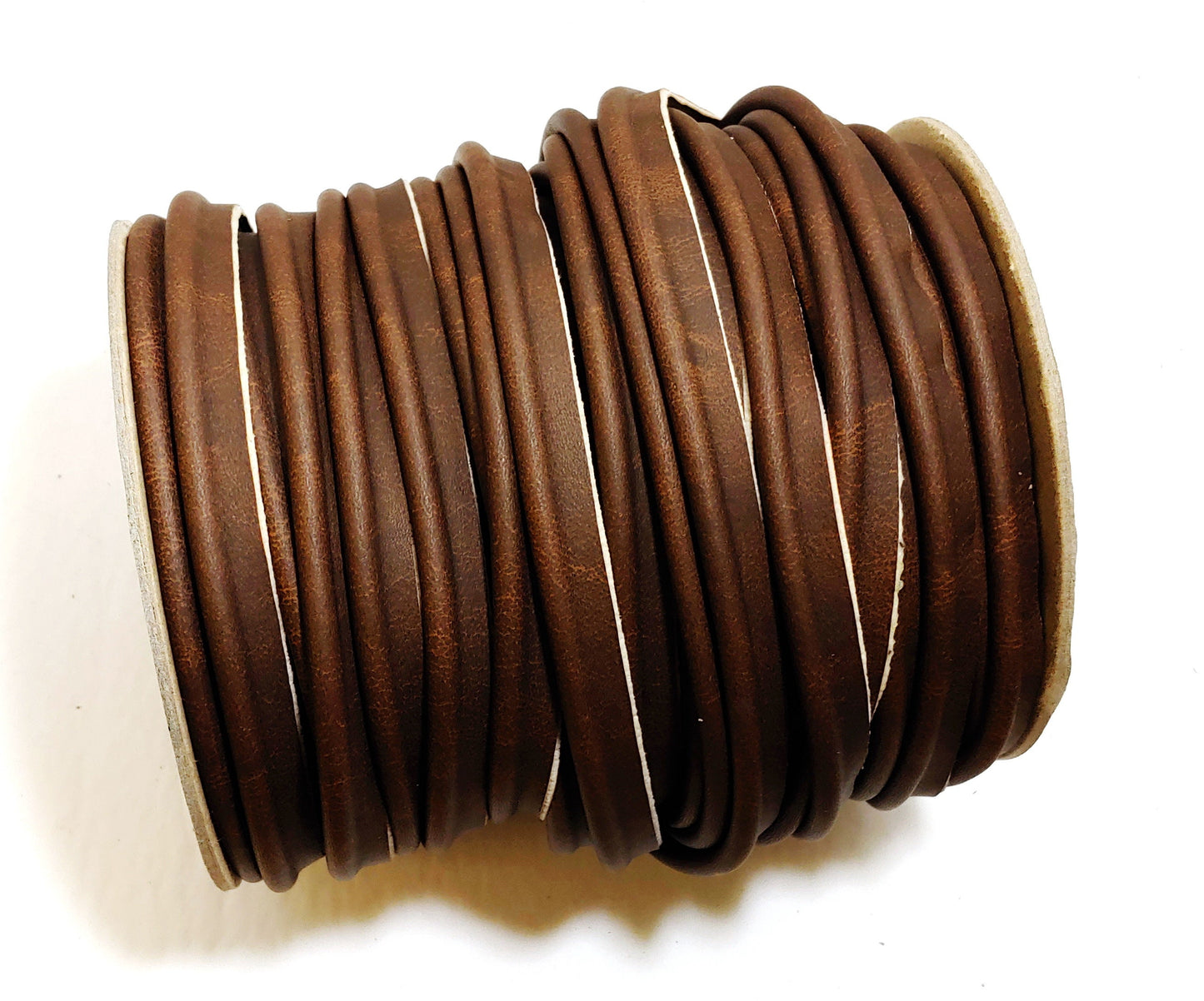 5/8" Polyurethane Faux Leather Upholstery Piping Thick Welting Furniture Handbags Vegan; Brown 3118XUNW (5 Yards)