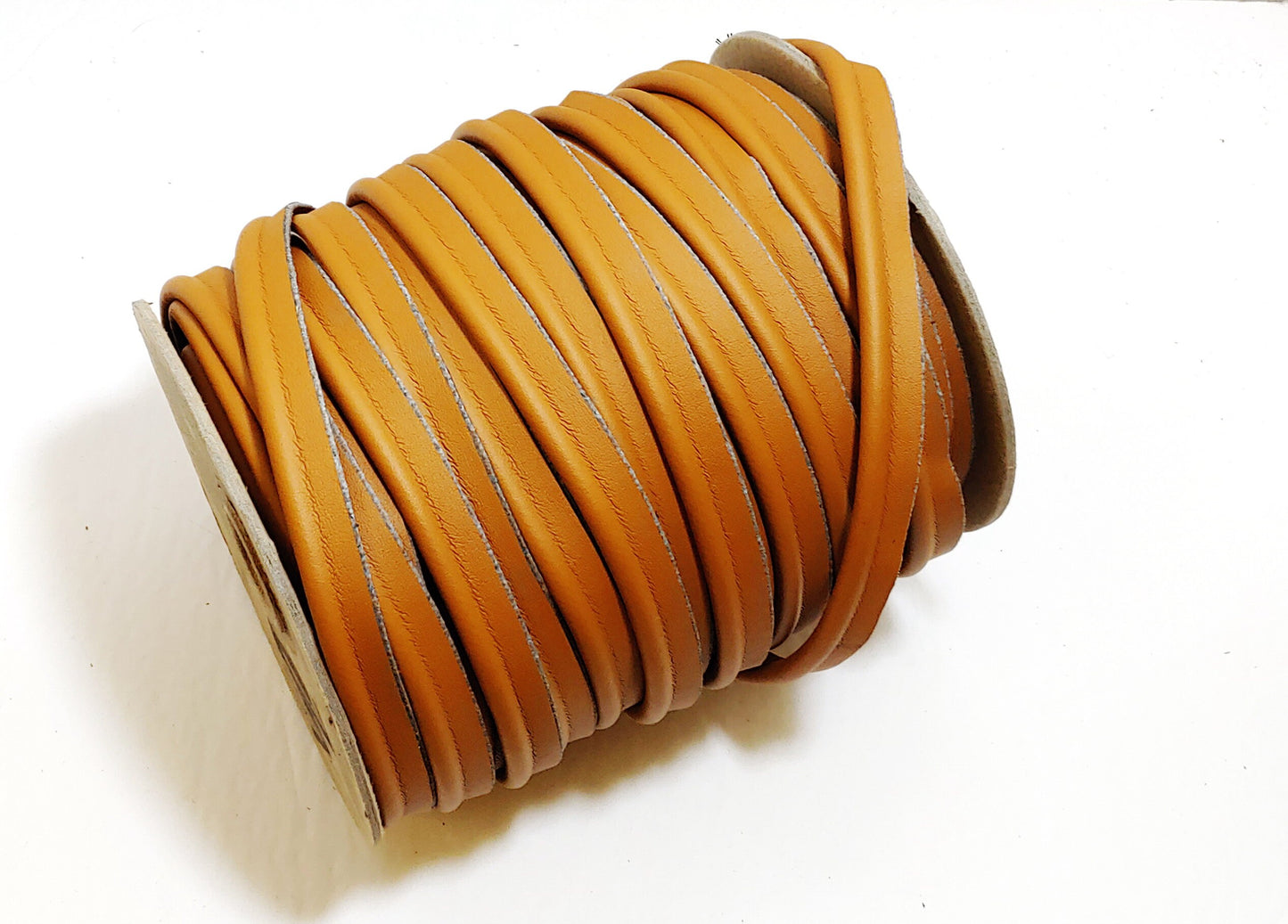 5/8" Polyurethane Faux Leather Upholstery Piping Thick Welting Furniture Handbags Vegan; Saddle Tan 3118XULT 5 yards