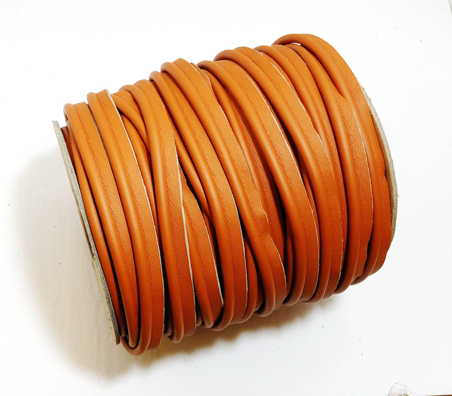 5/8" Polyurethane Faux Leather Upholstery Piping Thick Welting Furniture Handbags Vegan; Cognac 3118XULT (5 Yards)