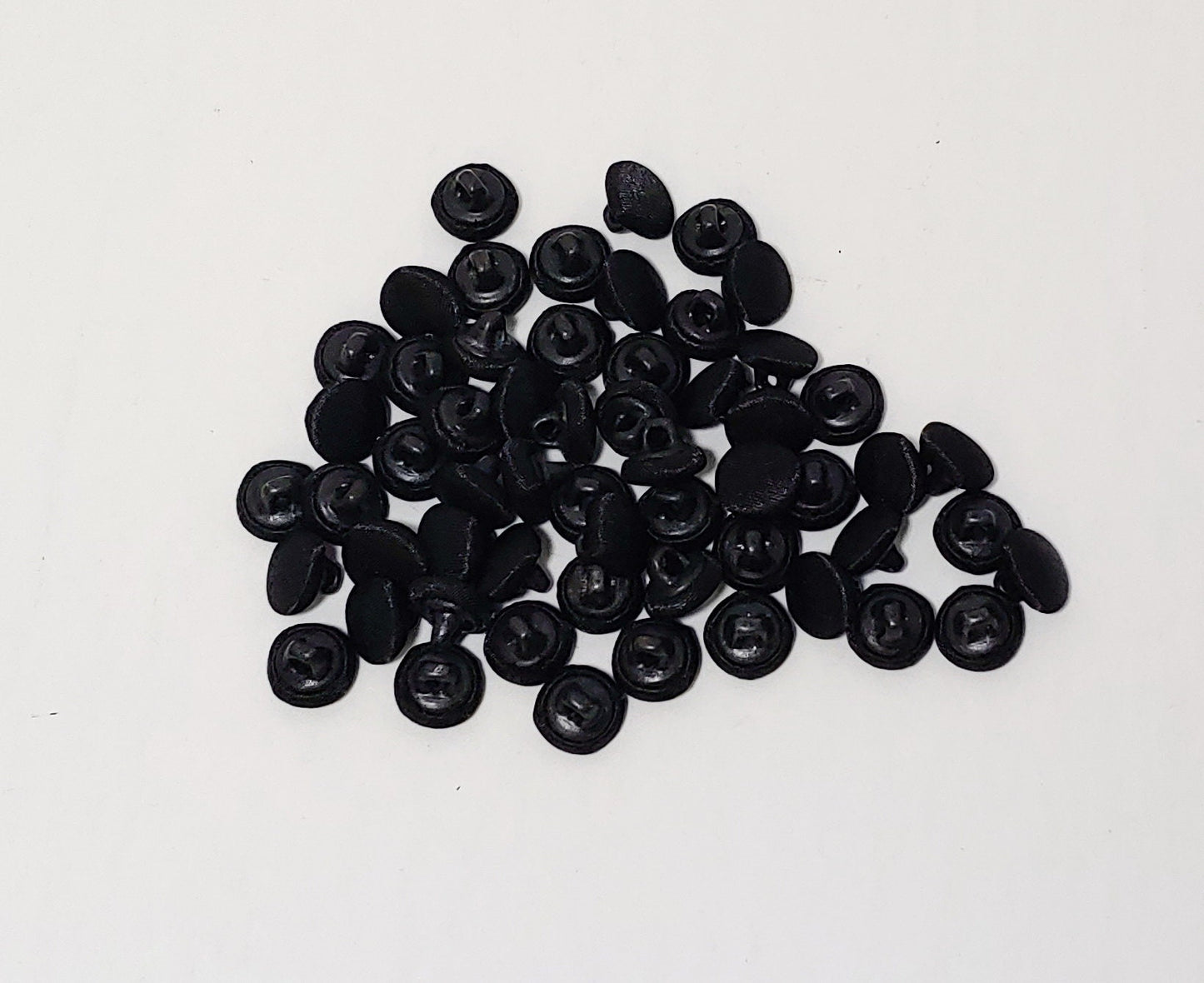 18 Line Black Satin Hopper Back Buttons - Choose your quantity 7/16" or 11mm