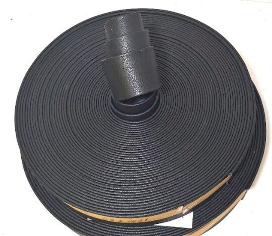 1" Double-folded, Non-Reinforced Cowhide Leather Strap in Black Fenix (1 YD) 1000BDB