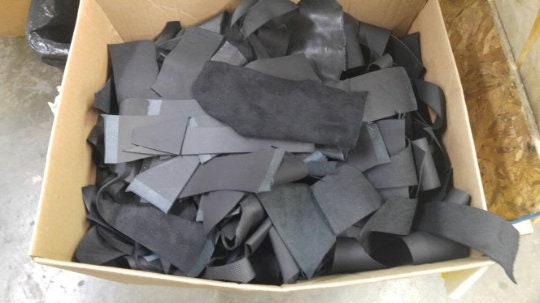 Leather Scraps by the pound - variety of textures/shapes/finishes/types