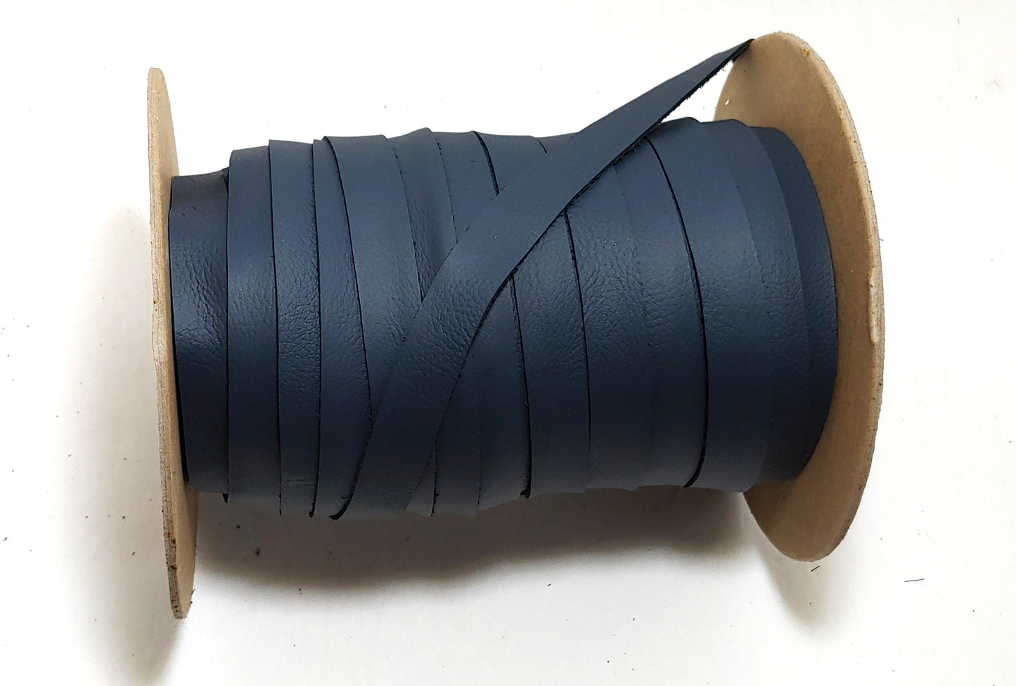 5/8" Flat Cowhide Leather Lacing in Dull Navy Upholstery (5 yds) 0625NDD DIY; leather crafts; dream catchers; leather string; lacing; fringe