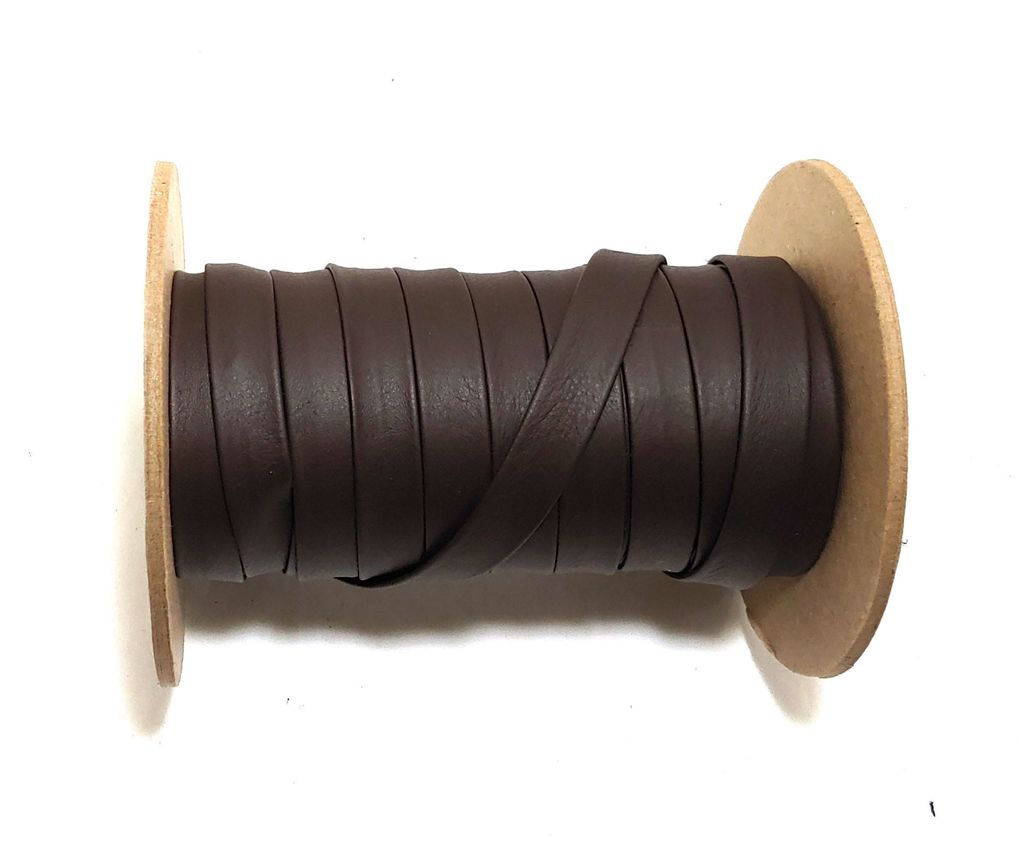 1/2" Double-Folded Cowhide Strap in Brown Silky (5 YDS) 0500BDB WITHOUT Reinforcement