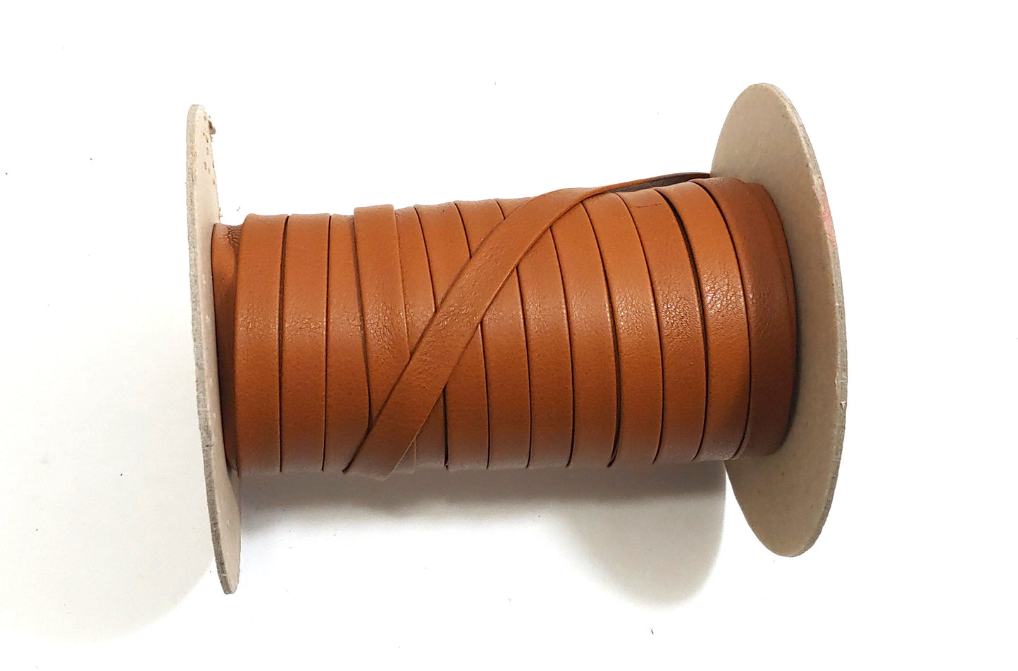 1/2" wide Leather strip in London Tan Cowhide Leather (2 yds) 3702XDB Double-folded Reinforced