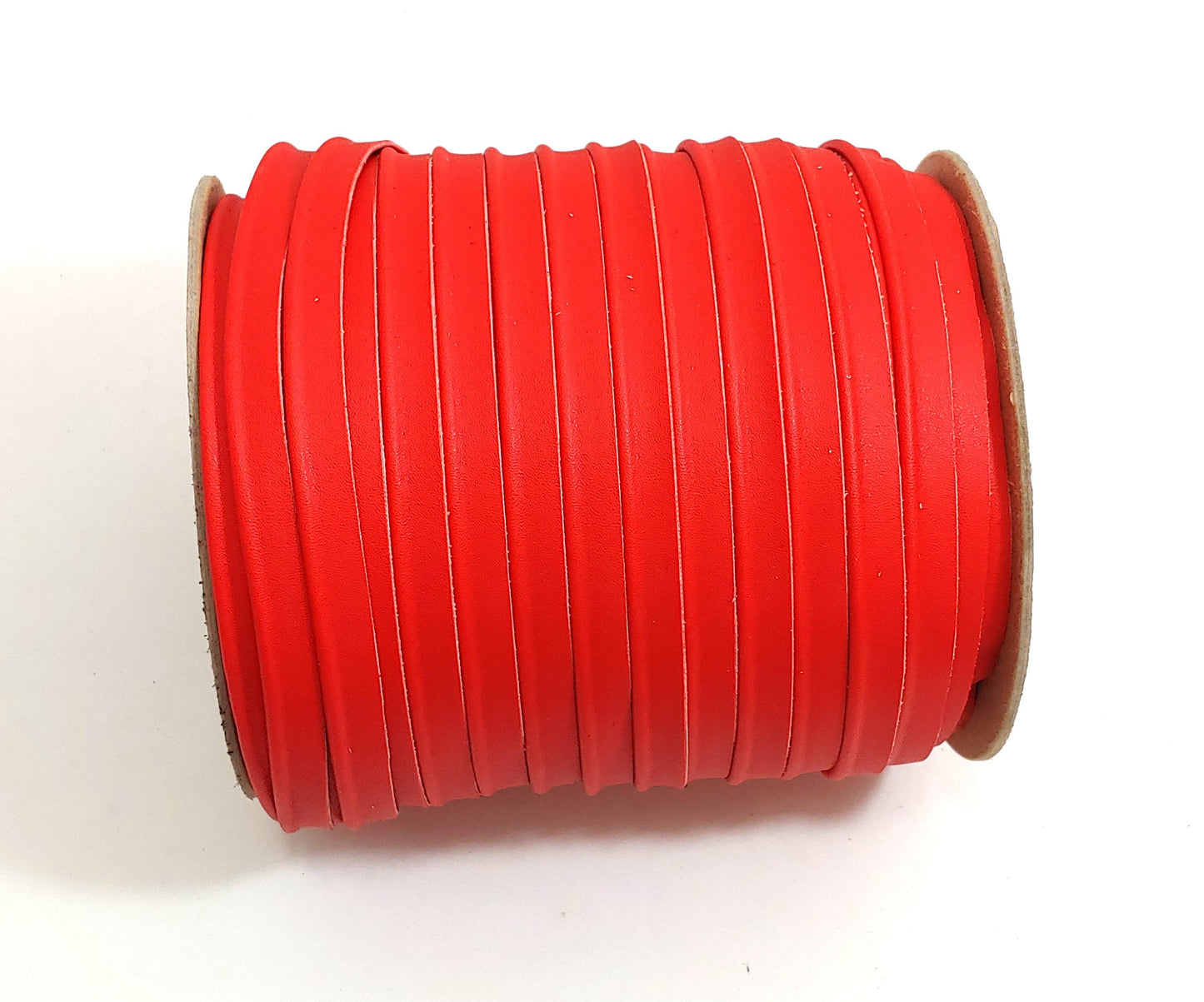 1/2" Cord Piping in Red Soft Stretch Vegan Leather (5 YDS) 3277XVSS - straps; faux leather; handbag; sewing; crafting