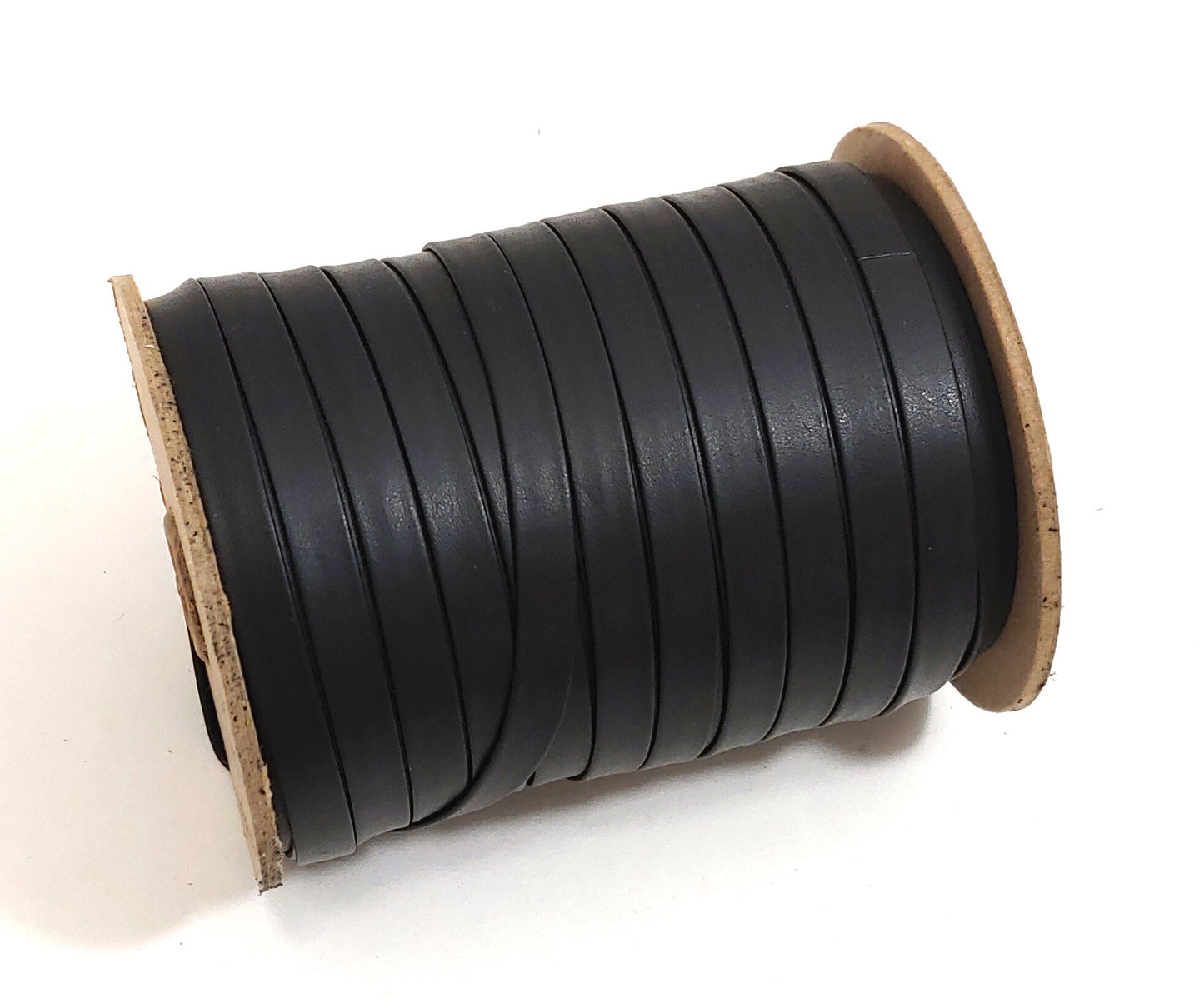 3/8" Double Folded, Cowhide Leather Stripping in Black silky (3 YDS) 0375BDB