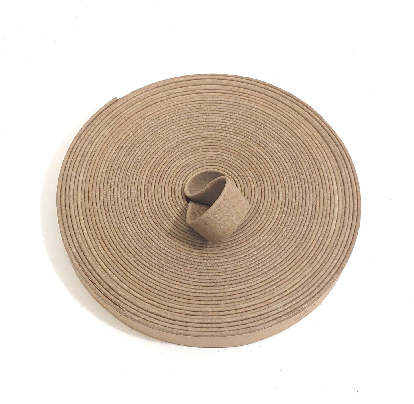 3/4" Double-folded & Reinforced Cowhide Leather Strap in Bamboo Silk (2 YDS) 0750RDE