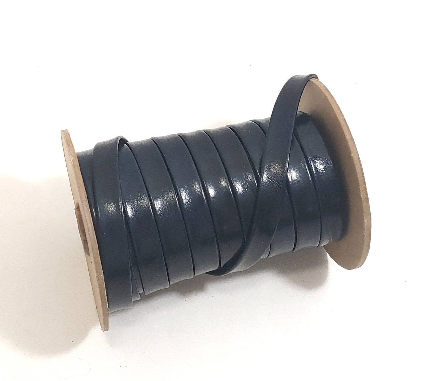 1/2" wide Navy Luster Kid Leather Strip (2 yds) 3702XKA - leather straps; leather crafts; leather strip; Double-folded Reinforced