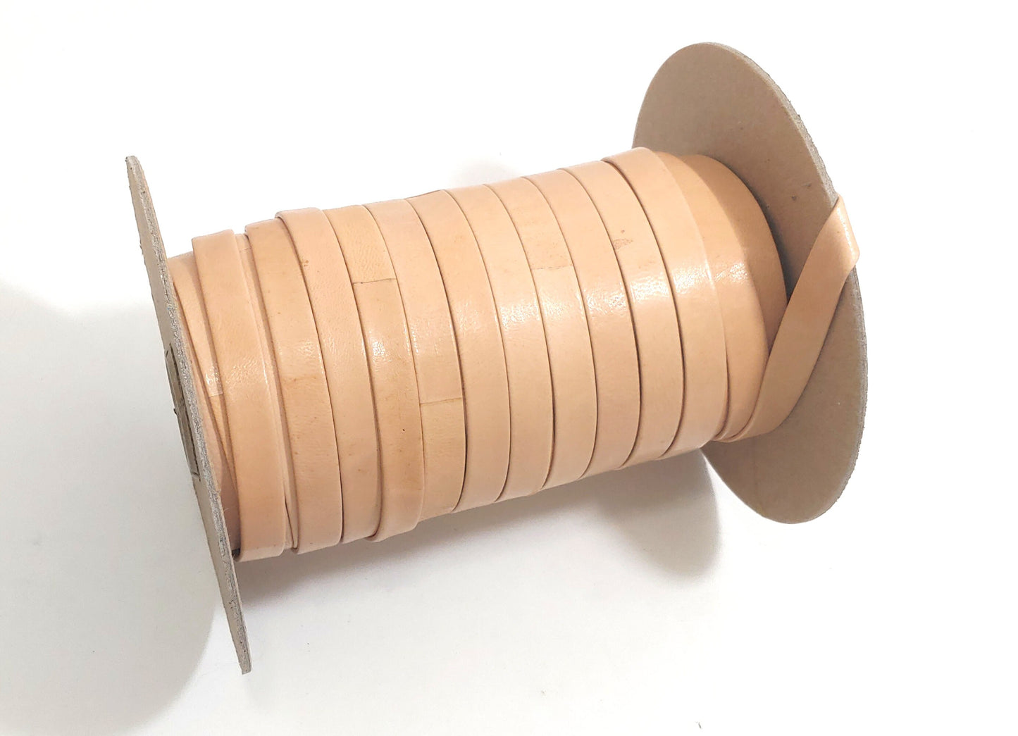 1/2" wide Natural Skive Kid Leather Strip (2 yds) 3702XKA - leather straps; leather crafts; leather strip; Double-folded Reinforced