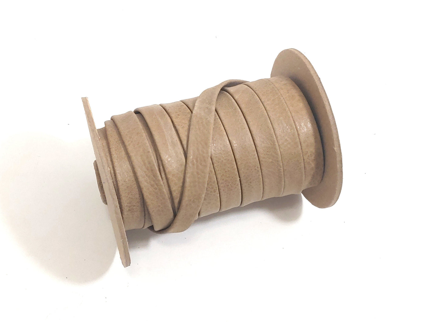 1/2" Double-Folded, Reinforced Cowhide Leather Stripping in Bamboo Silk Beige (2 yds) 3702XDE