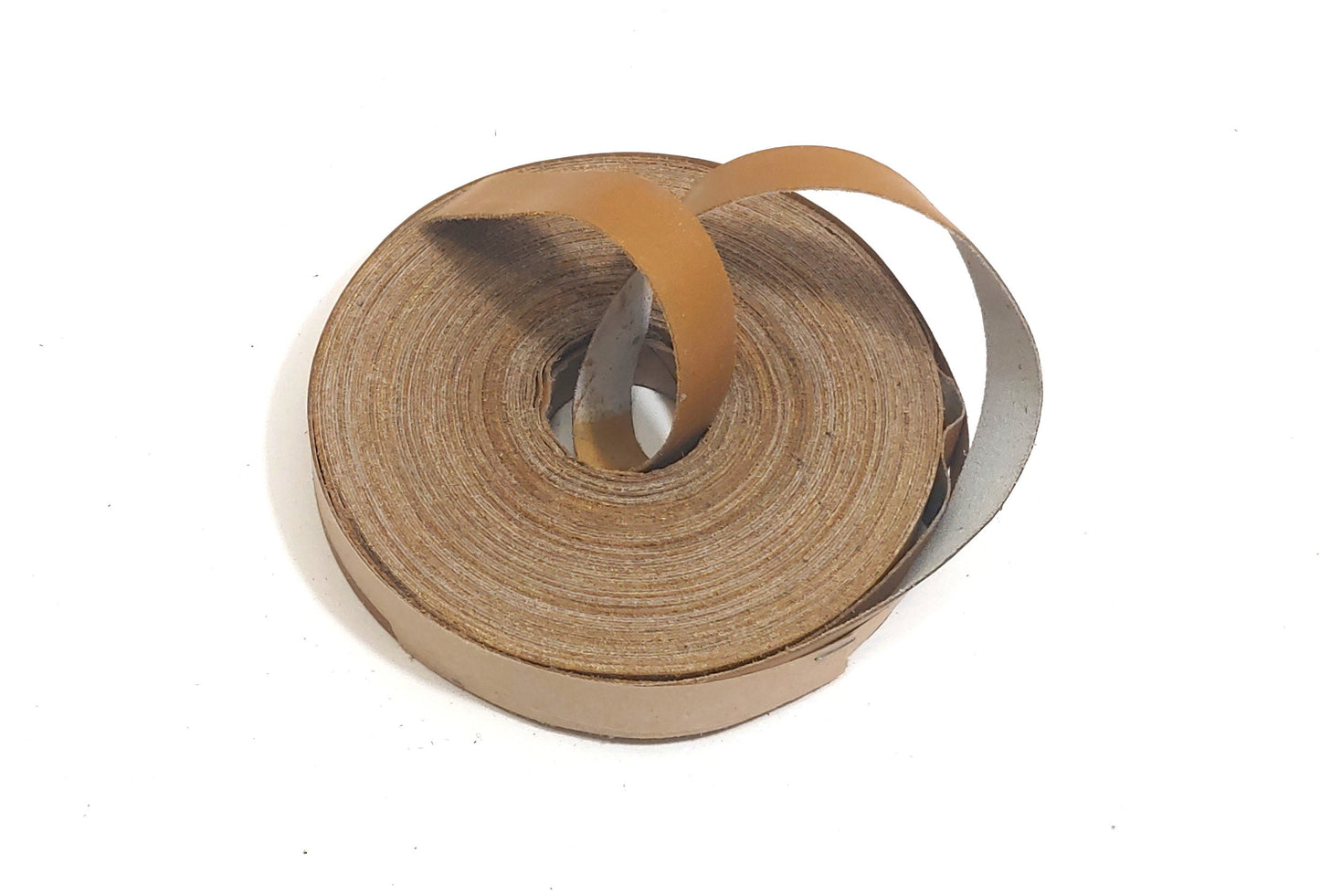 13/16" Flat, Painted Split Cowhide Stripping in Camel 0812FC8 trim tape; edge binding; leather tape