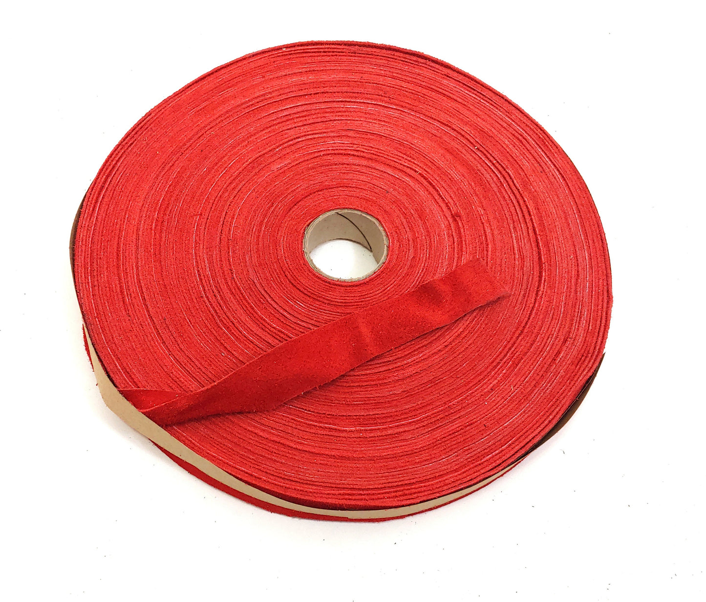 1" Flat Red Calf Genuine Cowhide Split Suede Leather (5 yds) 1000NC9 trim tape; edge binding; leather tape