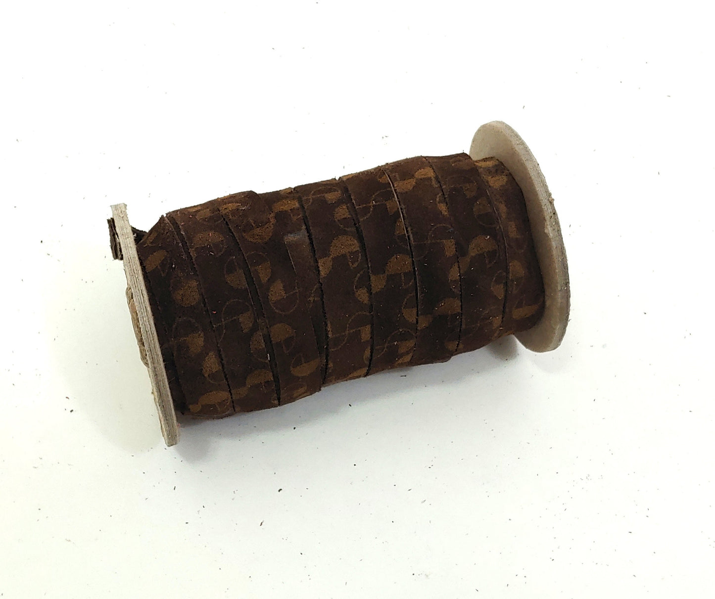 1/2" Flat Cowhide Suede Lacing in Brown Dollar Sign Print (5 yds) 0500ND5 DIY; leather crafts; dream catchers; leather string; lacing