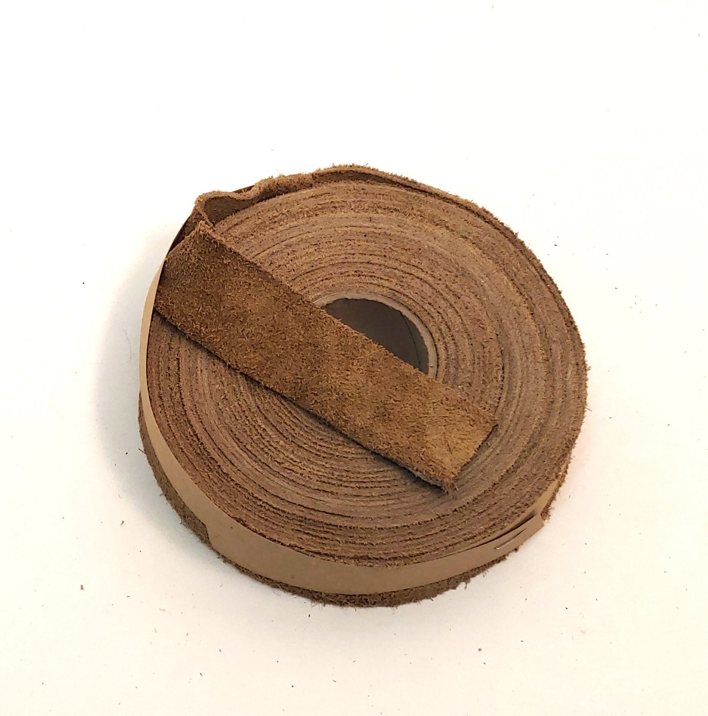 1" Flat Leather Binding in Nut Brown Calf Suede (5 yds) 1000ND5 trim tape; edge binding; leather tape