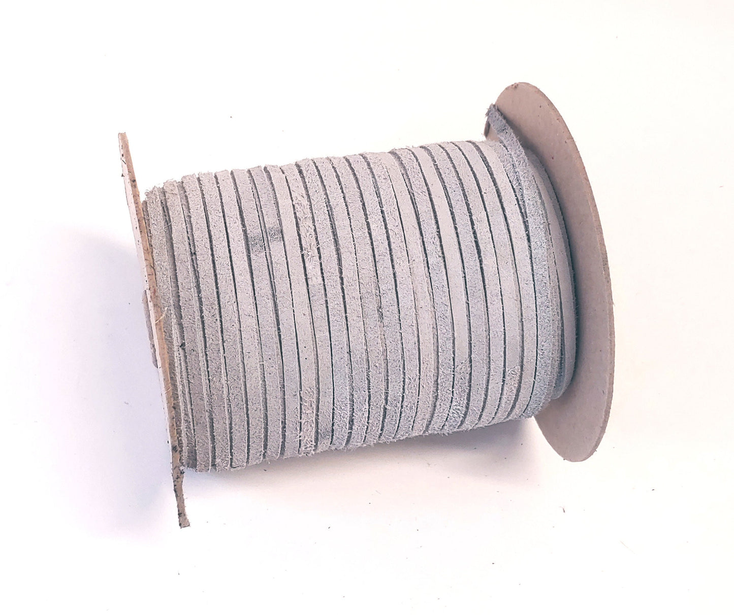 5/32" Flat, Light Gray Calf Suede (10 YDS) 0156NP4 jewelry cord; DIY;dream catchers; leather crafts; tassels; fringe