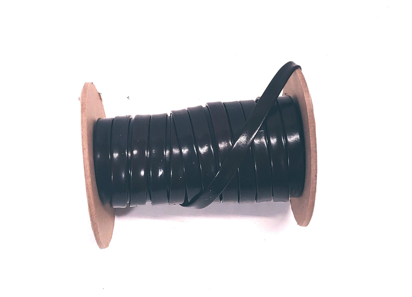 3/8" wide Kid Leather Lacing in Brown KP Patent (3 yds) 3701XKA Double-Folded and Reinforced