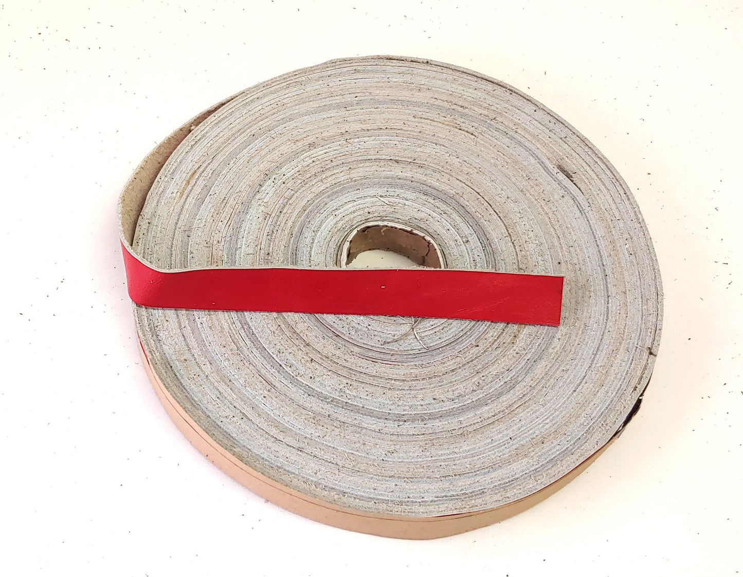 3/4" Flat Bright Red Cow Split Cowhide Leather (5 yds) 0750NC8