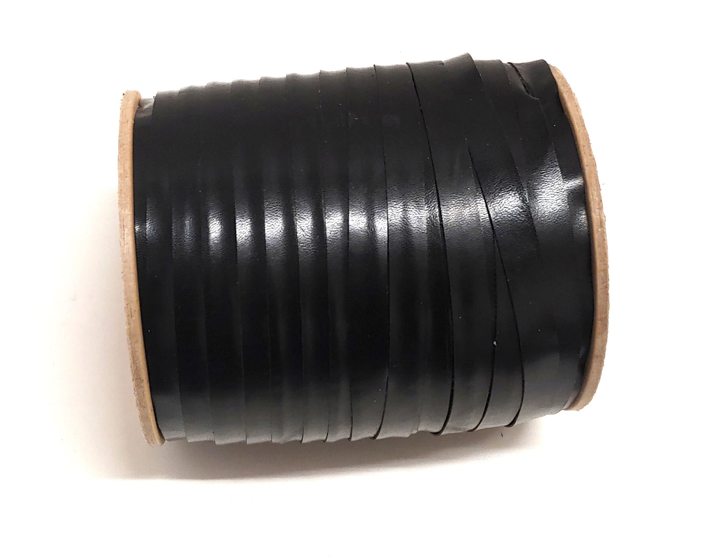 9/16 Flat Black Polyurethane Lining (10 yds) shiny black