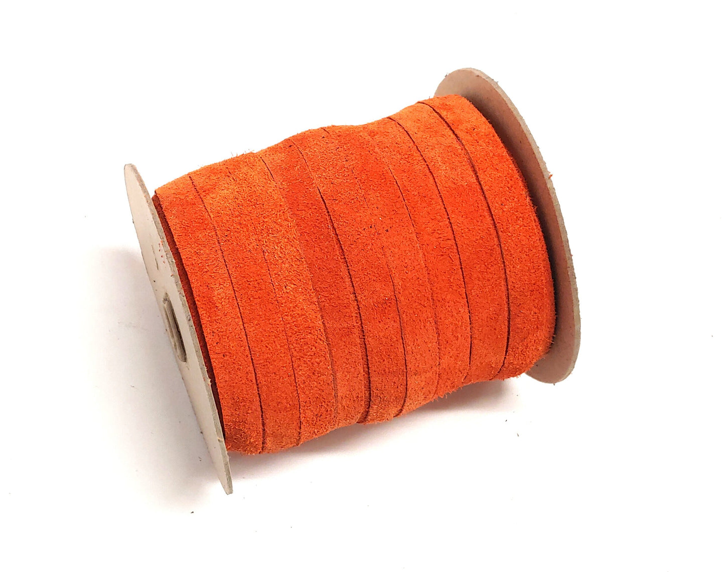 1/2" Flat Orange Calf Genuine Cowhide Split Suede Leather (5 yds) 0500NC5 trim tape; edge binding; leather tape