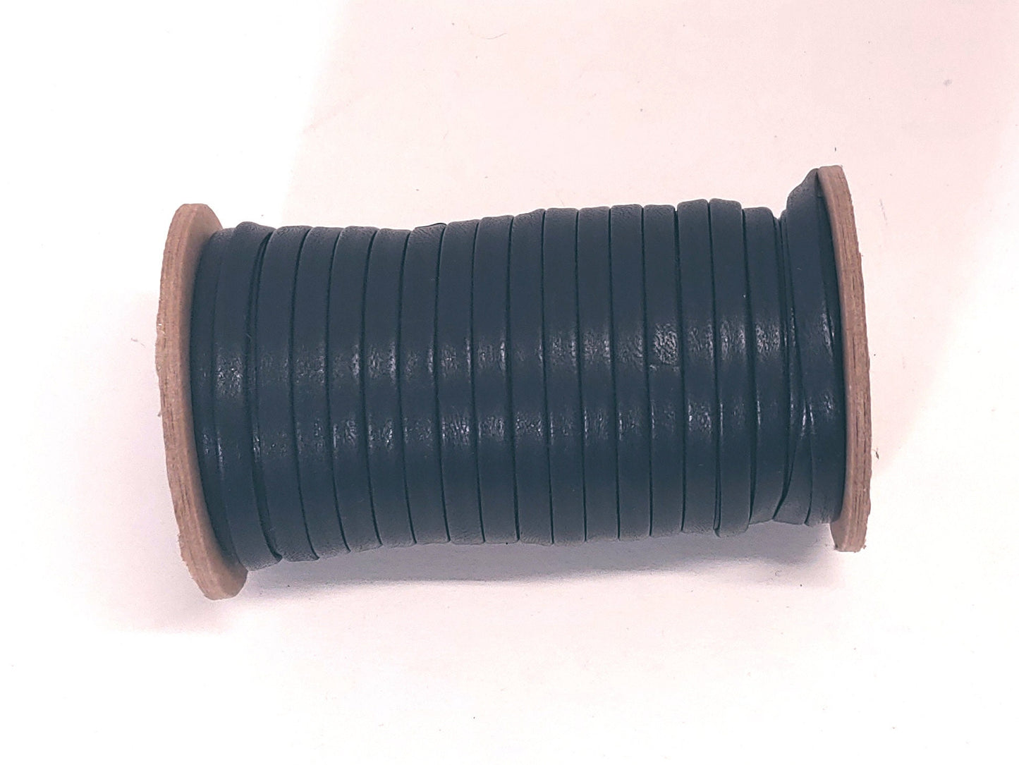 1/4" wide Lambskin Leather Lacing in Navy Blue 0250BLA (5 yds) Double Folded