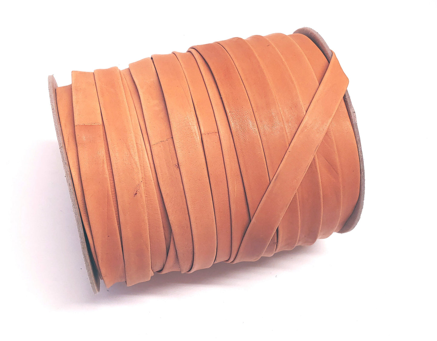 5/8" wide Genuine Cowhide Leather Strip in Veg Tan Open Fold (3 yds) 0625GCD