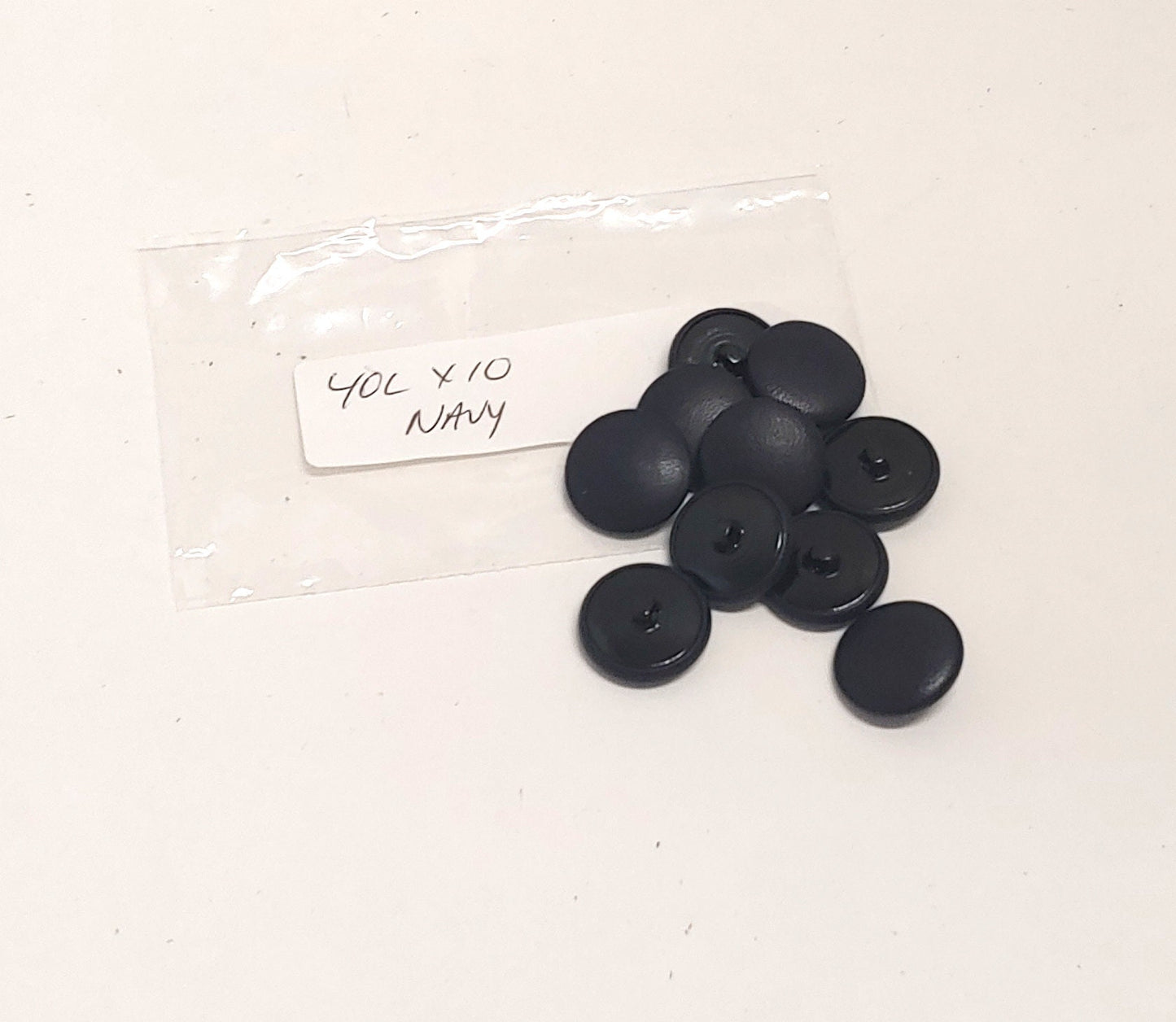 10 Cowhide Leather Covered Buttons 40 Line, 1" (25.5mm) Navy
