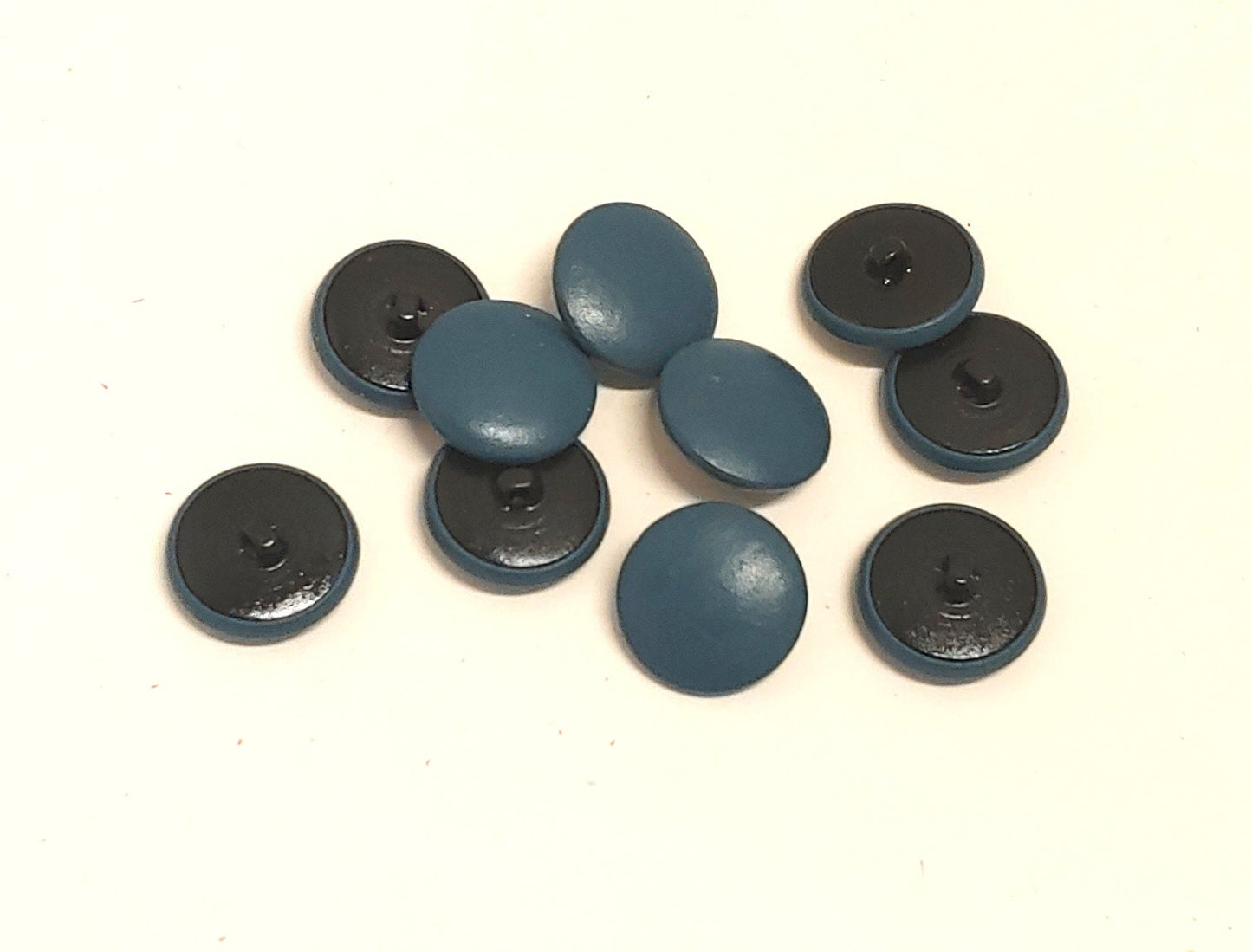 10 Cowhide Leather Covered Buttons 40 Line, 1" (25.5mm) Cyan