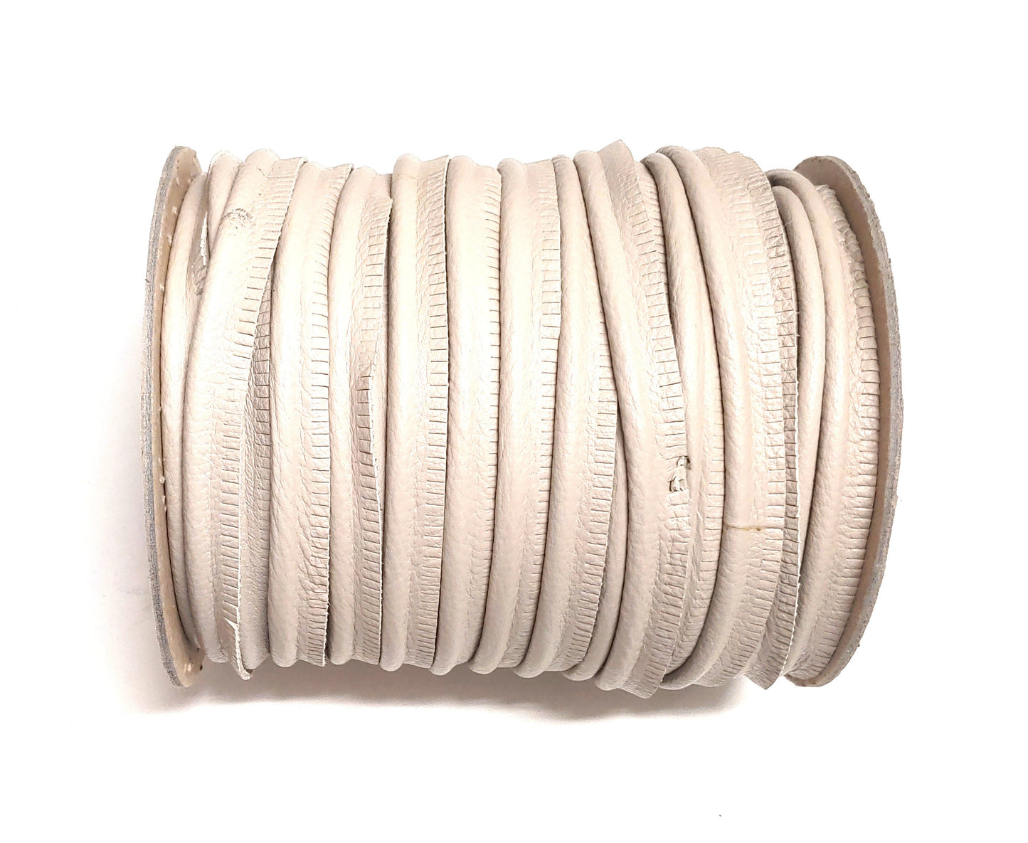 5/8" Round Cord Piping, Genuine Cowhide Leather in Beige UPL (3 YDS) 3118XDD - bold piping; upholstery piping; large cushions