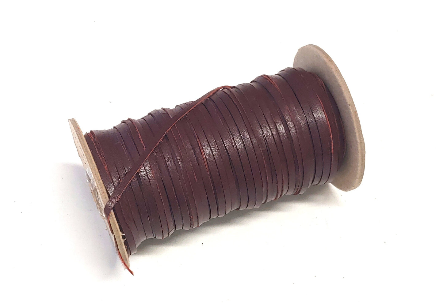 1/8" Flat, Cowhide Leather Lacing in Wine (10YDS) 0125ND9 - jewelry; dream catchers; tassels; DIY; fringe