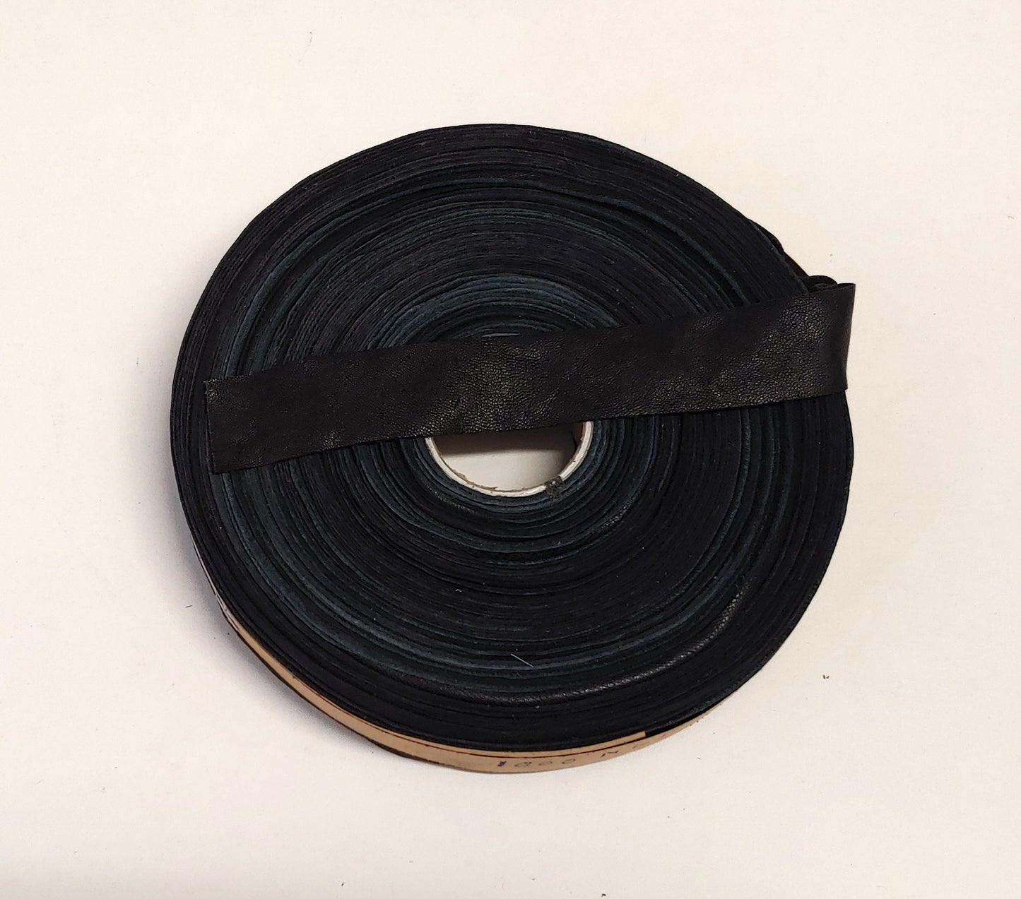1" Flat Black Genuine Sheep Leather Binding (3 yds) 1000NLB trim tape; edge binding; leather tape