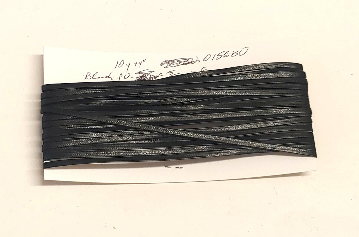 5/32" Polyurethane Leatherette Stripping in Black (10 yds 4") 0156BU faux leather strips; jewelry cord; trimming; VEGAN *card*